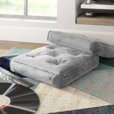 Fabrahome Square Shape Floor Pillow Comfort for Seating Pack of 1 (Light Gray) - WoodenTwist